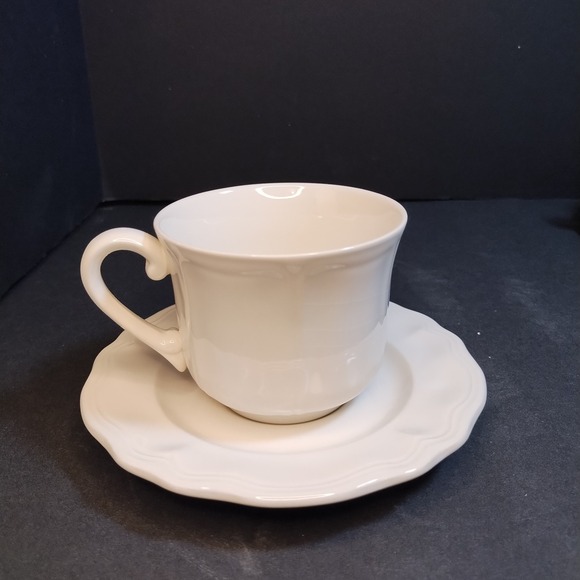 Set of 4 Federalist Ironstone Cup & Saucer‎ Scalloped Edge 4238 Japan 3" Vintage - Picture 11 of 16